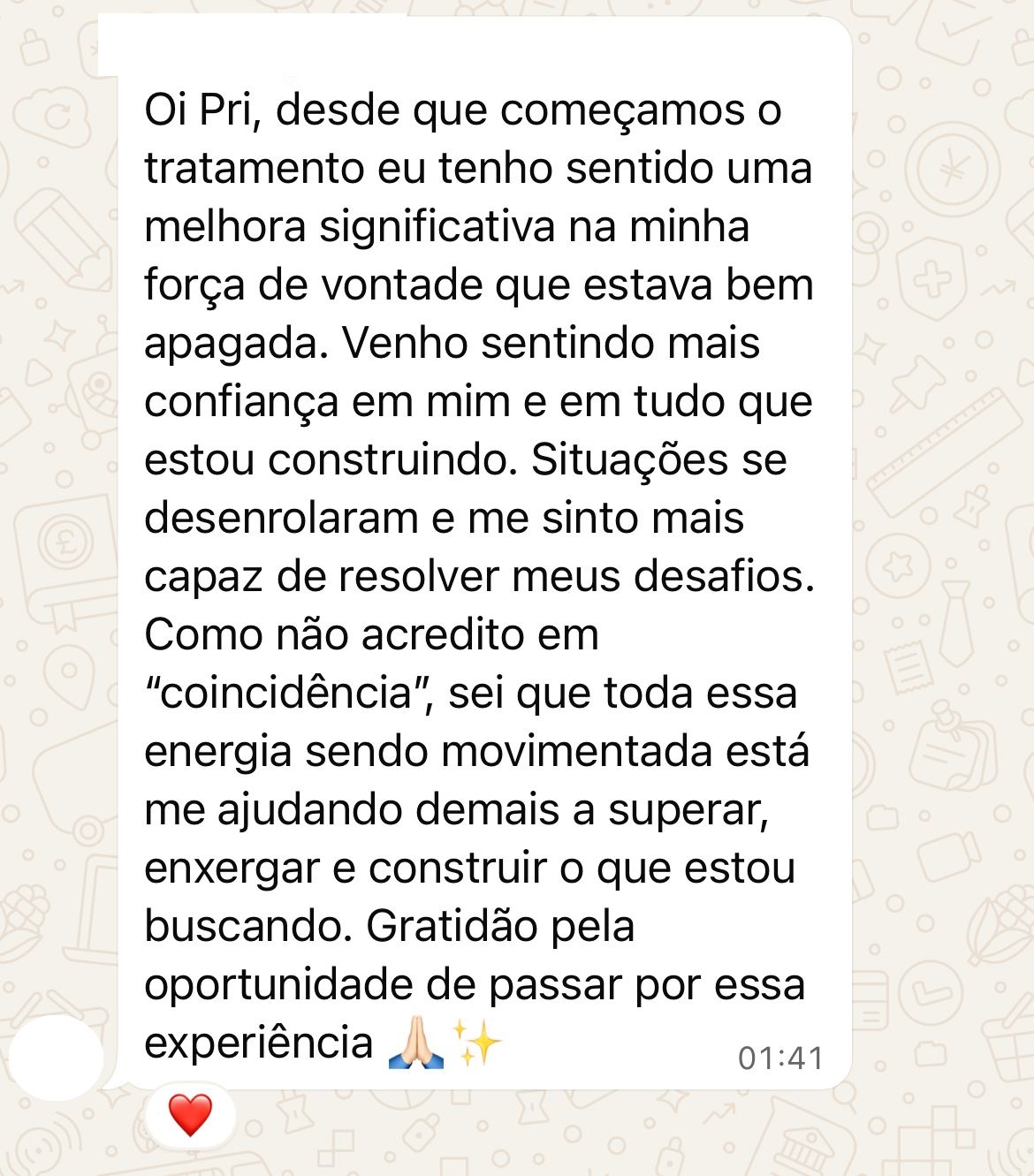 Depoimento de participante do Ciclo de Tratamento Coletivo