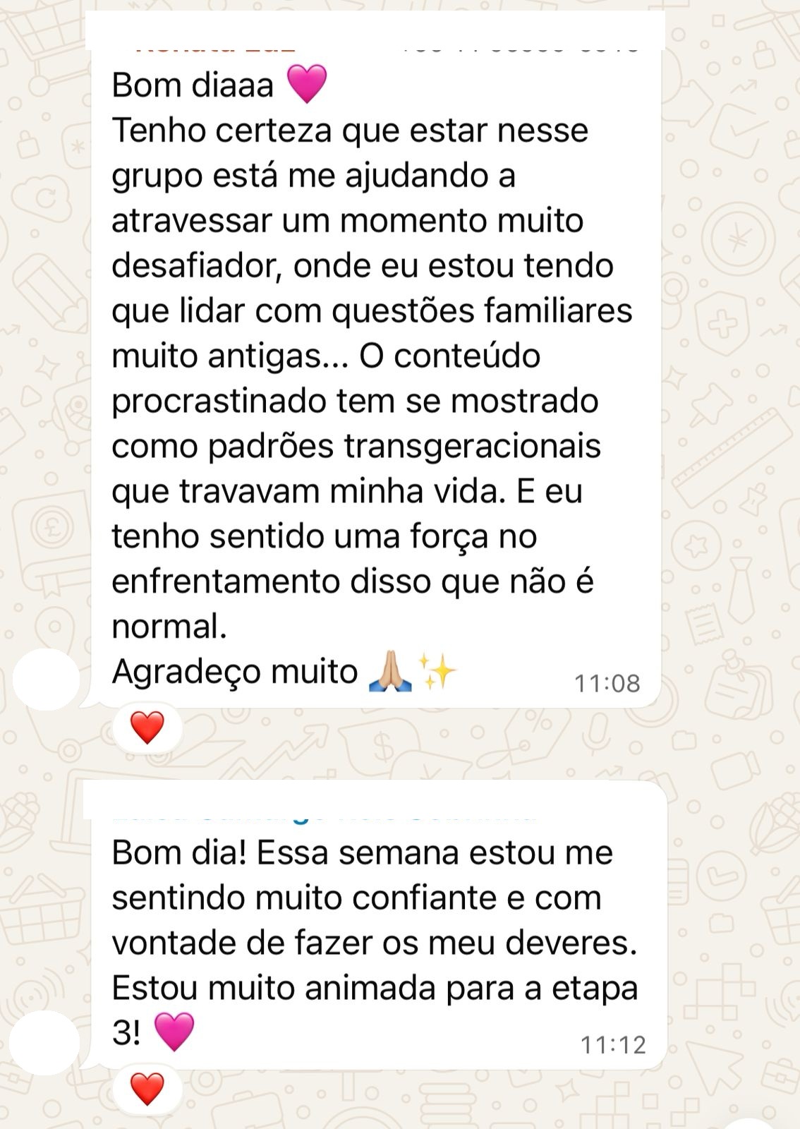 Depoimento de participante do Ciclo de Tratamento Coletivo